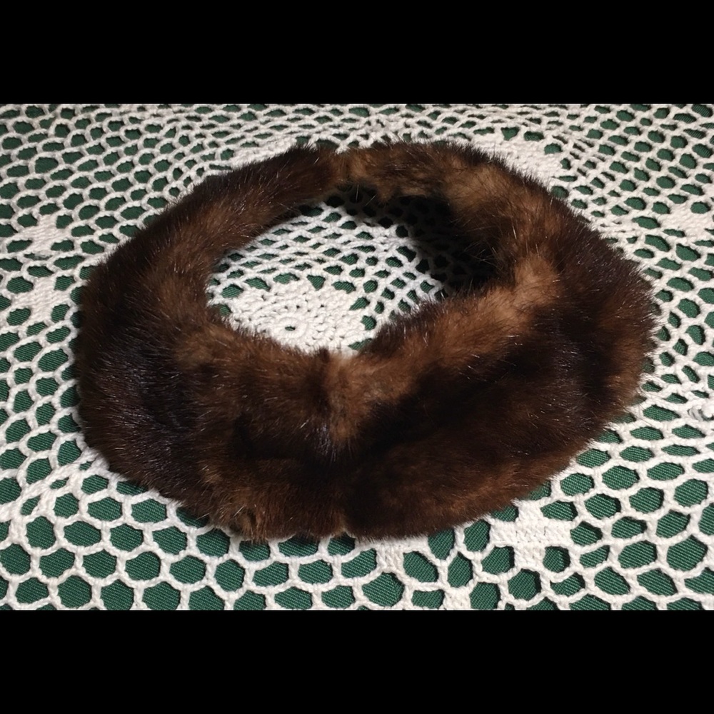 Vintage Mink Collar Japan Dyed Japanese Baar & Beards Inc Dark Brown Antique Fur
